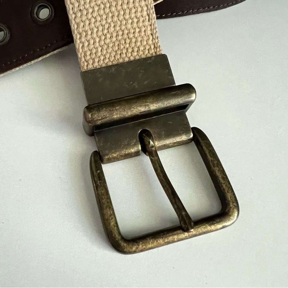 VINTAGE Leather Fabric Reversible Belt - Picture 7 of 7